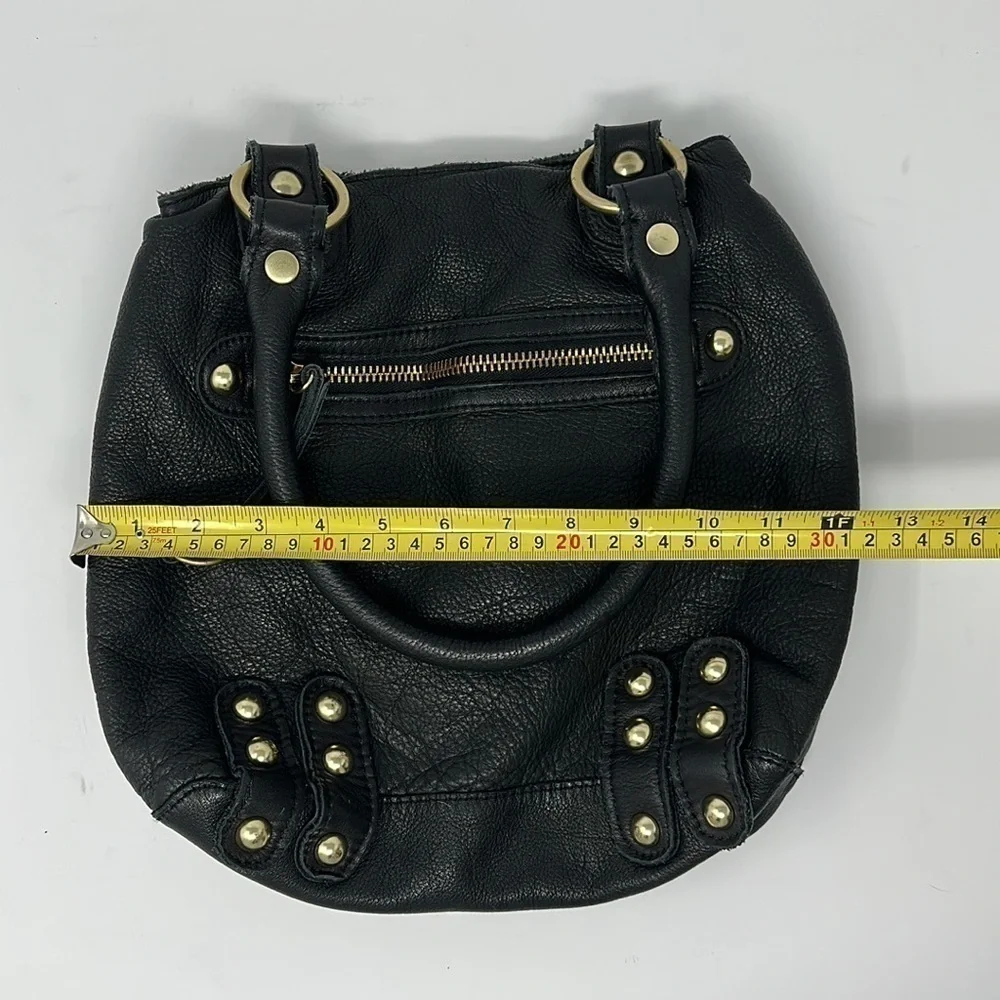 Linea Pelle Black Leather Tote Shoulder Bag Purse